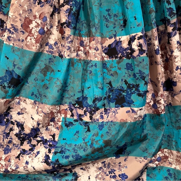 Anthropologie Moulinette Soeurs Novella Ball Skirt Patchwork Print Floral Teal 6 - Picture 7 of 16